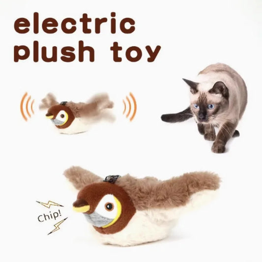 Peluche pájaro volador - juguete interactivo para mascotas